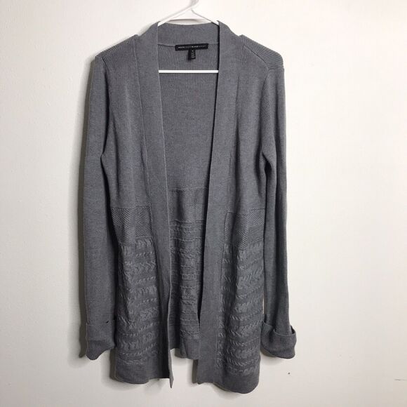 White House Black Market Womens Open Front Cardigan Sweater Gray Size Medium - Picture 1 of 12
